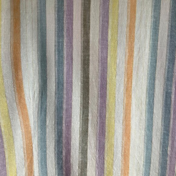 FDJ French Dressing Jeans Medium Striped Linen Blend Shirt Top Multicolor Pastel - Picture 4 of 10